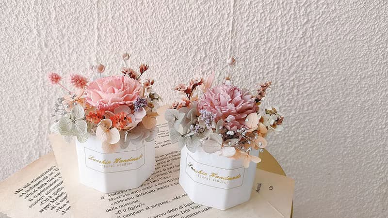 藍芯手作│康乃馨盆花・永生玫瑰 畢業花束 生日禮物 母親節禮盒