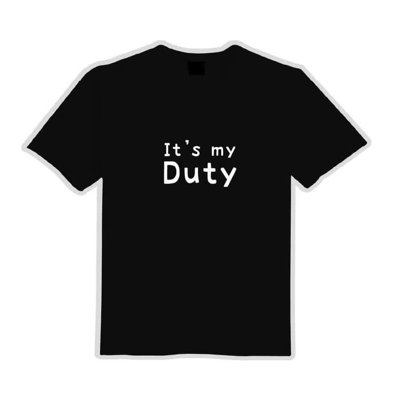 It's my Duty  衣服 落肩 厚磅 寬版 T恤 吸濕排汗 黑T