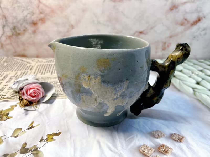 手作 手捏陶 釉彩茶壺 咖啡壺 飲料壺