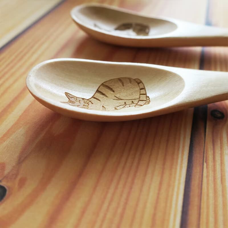 日本猫　三毛猫　と　トラ猫のスプーン2本セット