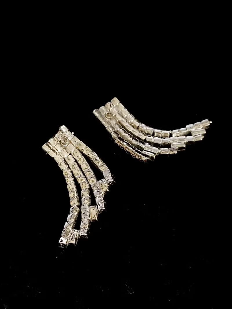 vintage jewelry  華麗璀璨萊茵水鑽 針式耳環