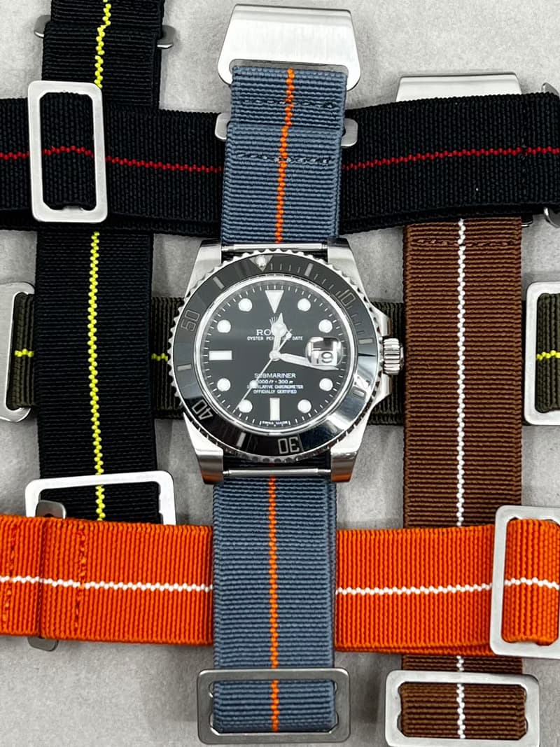 法國海軍傘兵錶帶 Tudor Rolex 適用 20mm 22mm 彈性帆布錶帶