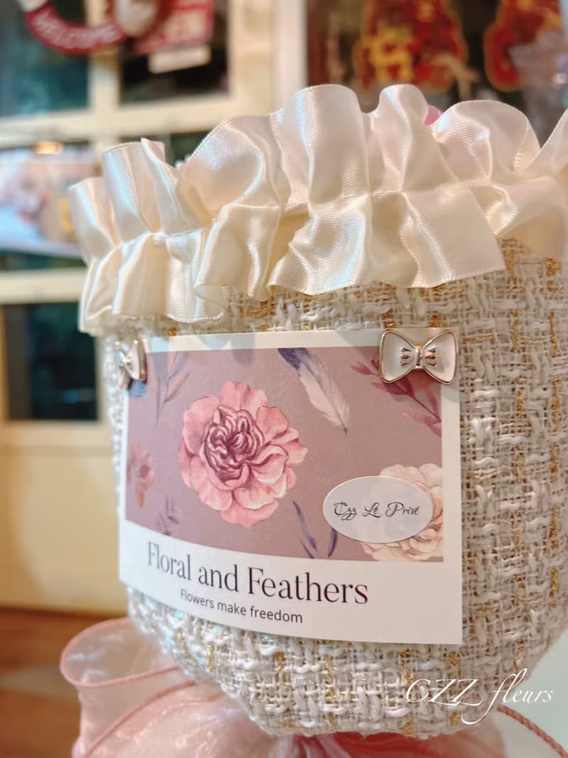 小香風永生花花束 高顏值玫瑰 圓形花束 情人節 告白求婚 生日禮