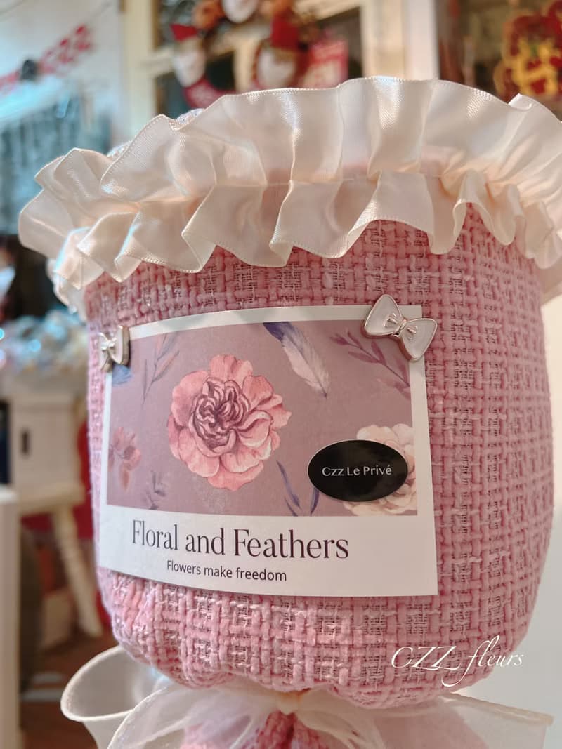 小香風永生花花束 高顏值玫瑰 圓形花束 情人節 告白求婚 生日禮