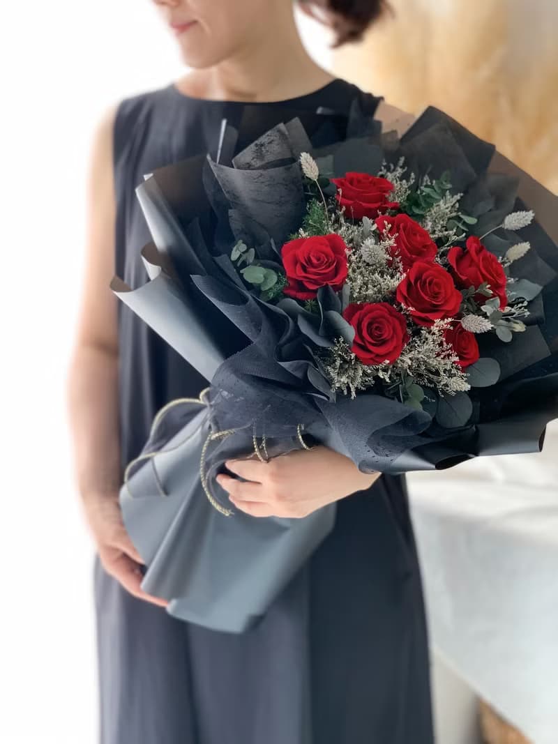 紅玫瑰永生花束 乾燥花永生花束 告白花束 生日禮物 情人節花束