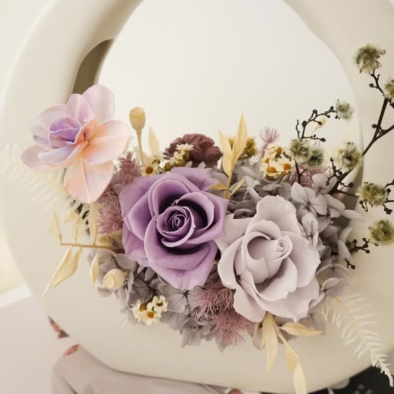 永生花特色O型大提籃-紫色系