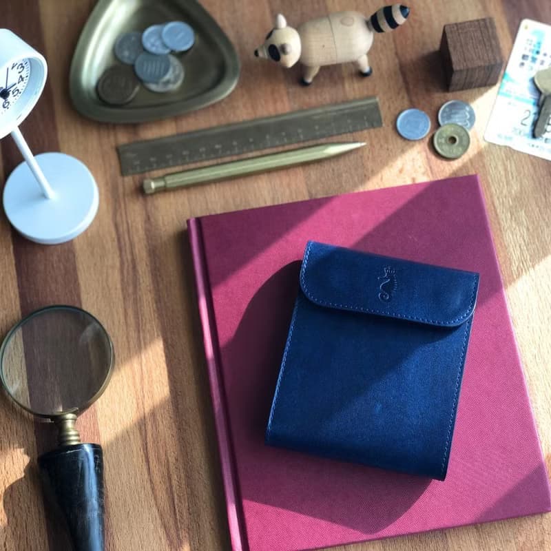 日本製【Takumicsタクミクス】短皮夾 短銀包 姬路藍染革 Indigo