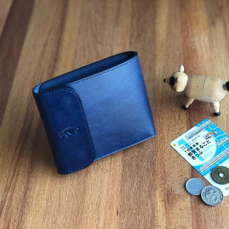 日本製【Takumicsタクミクス】短皮夾 短銀包 姬路藍染革 Indigo
