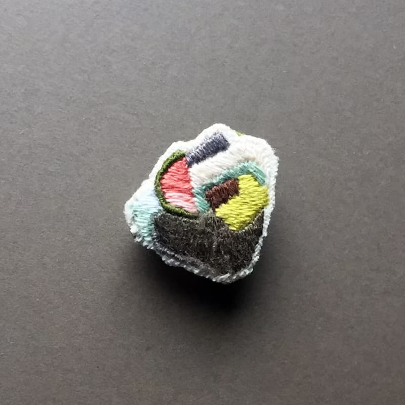 | 舊款出清5折 | 迷你手工刺繡胸針/別針 秋天的幾何系列03