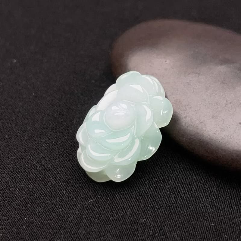 冰飄綠翡翠牡丹花 | 天然緬甸玉翡翠A貨 | 送禮