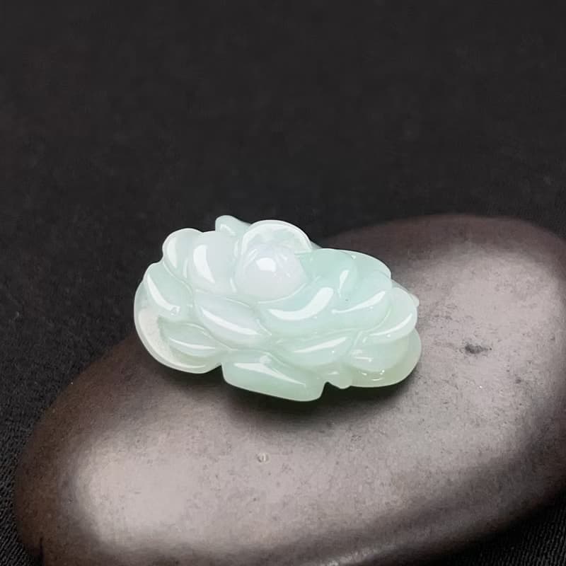 冰飄綠翡翠牡丹花 | 天然緬甸玉翡翠A貨 | 送禮