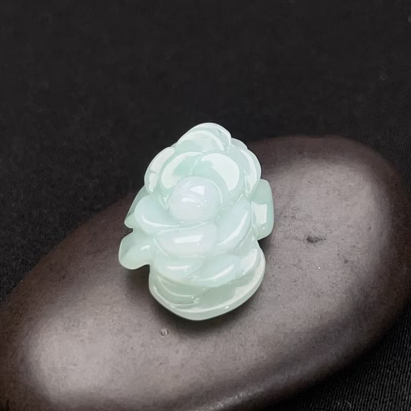 冰飄綠翡翠牡丹花 | 天然緬甸玉翡翠A貨 | 送禮