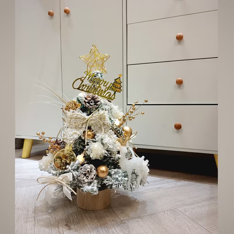 法式質感聖誕樹落雪款/ 小款 /聖誕禮物/聖誕節/永生花裝飾
