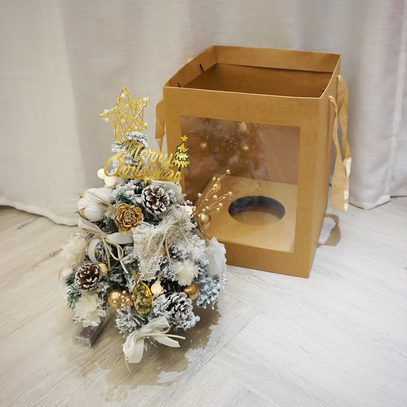 法式質感聖誕樹落雪款/ 小款 /聖誕禮物/聖誕節/永生花裝飾