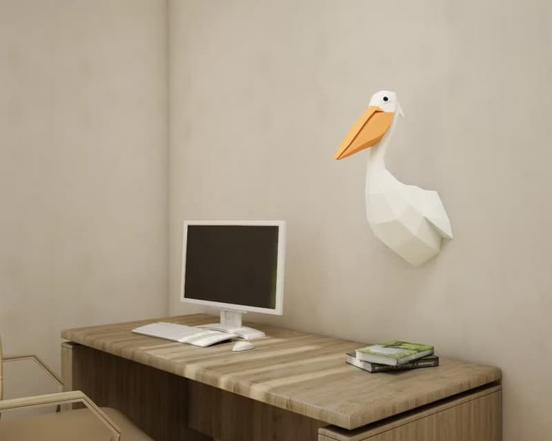 【數位】DIY Paper Pelican 3D, Papercraft sculpture, Paper craft model, DIGITAL TEMPLATE