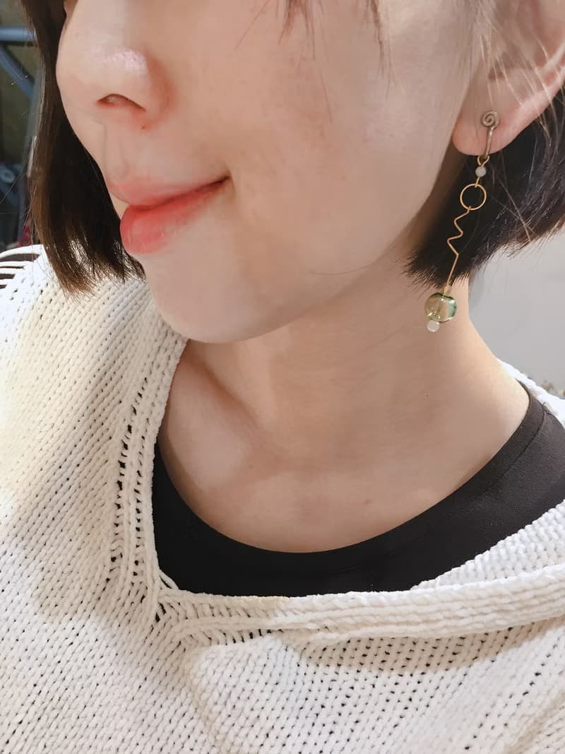 泡泡玻璃球無痛夾式耳環 (一對)