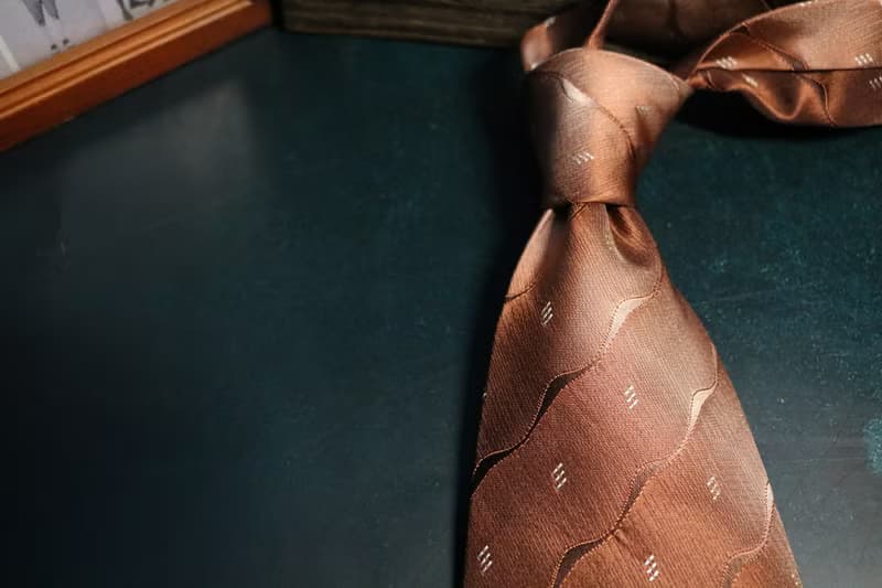 橘色真丝领带 绅士商务百搭necktie