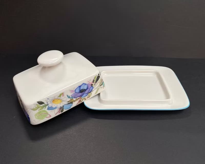 Goebel Jardin 系列陶瓷復古黃油/奶酪盤 |聯邦德國