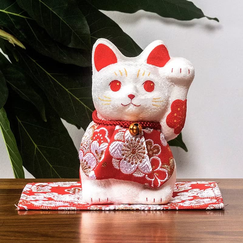 日本進口龍虎作招財貓絹布陶瓷生日禮物結婚開業創意擺件家居飾品