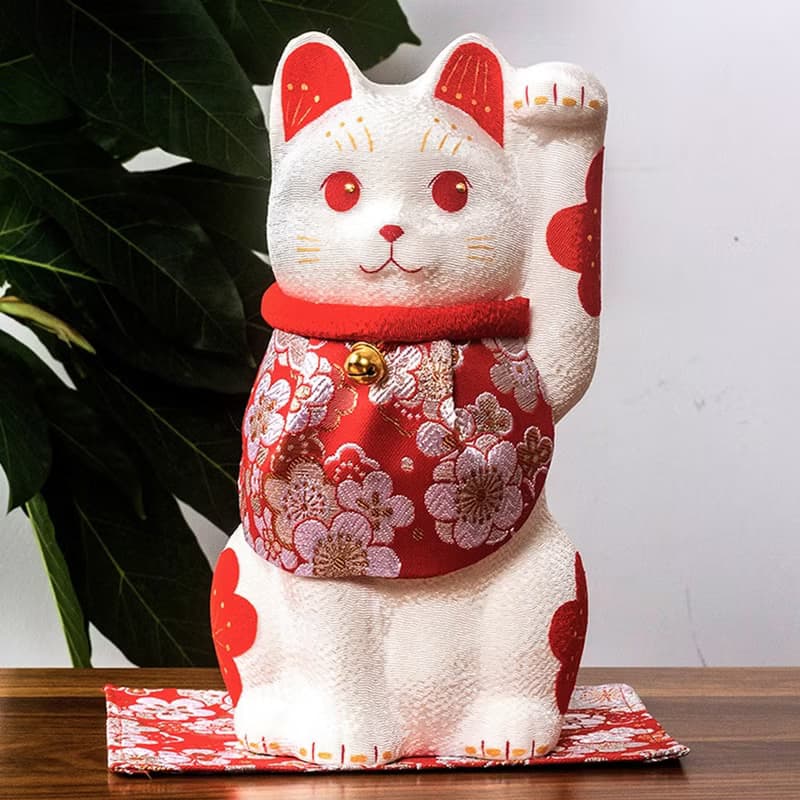 日本進口龍虎作招財貓絹布陶瓷生日禮物結婚開業創意擺件家居飾品