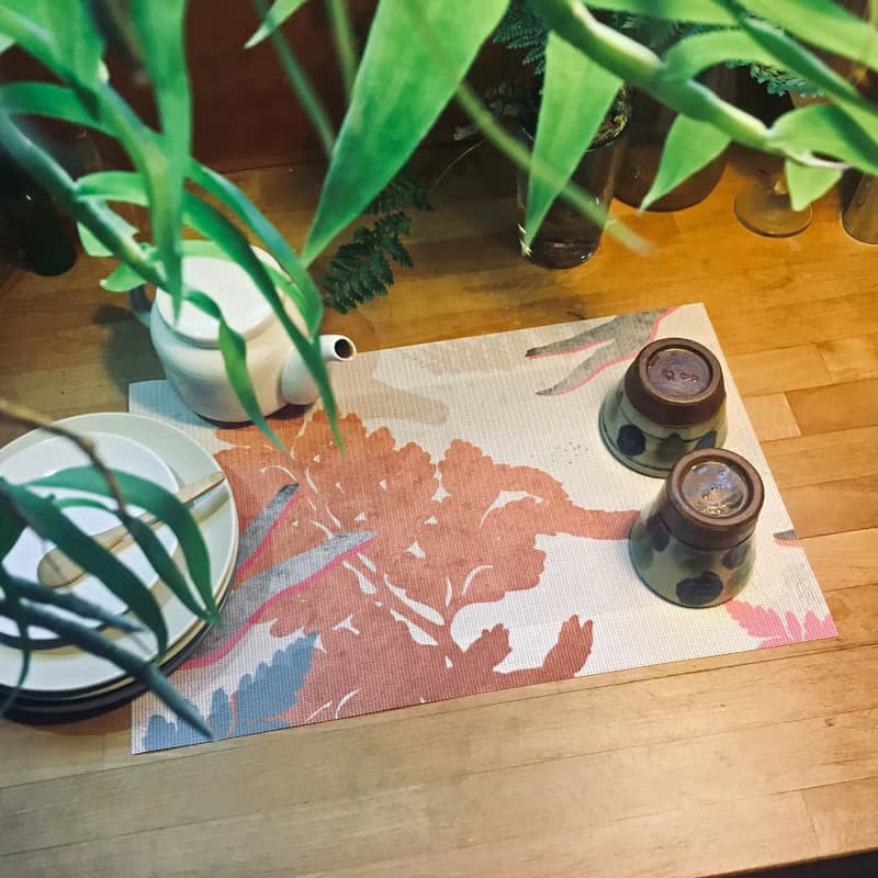 蕨類風景餐桌墊-兔腳蕨| 餐桌 餐具 桌墊 桌巾 母親節 廚房 禮物