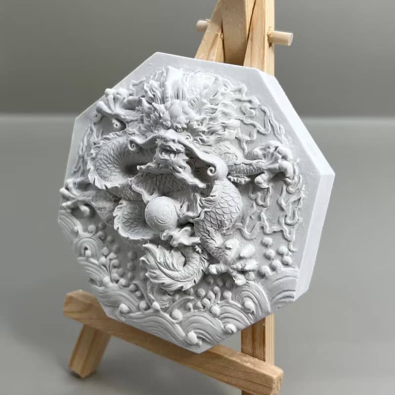 開運商品 清水模軟裝設計 八卦龍 香氛擺件 水泥軟裝 附木架