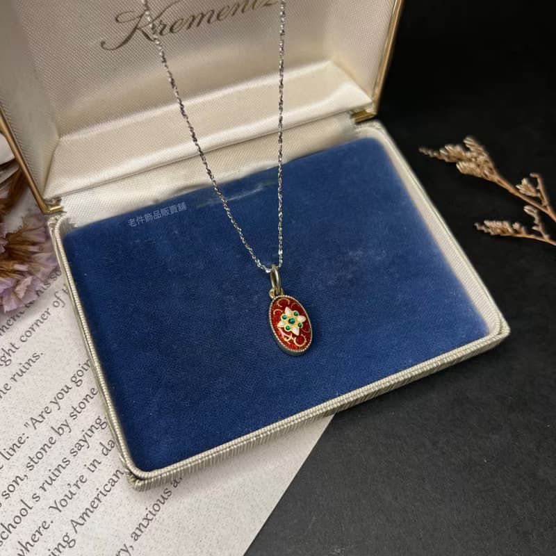 典藏古董 法國百年古董- 布蕾絲工藝琺瑯 French enamel bressan