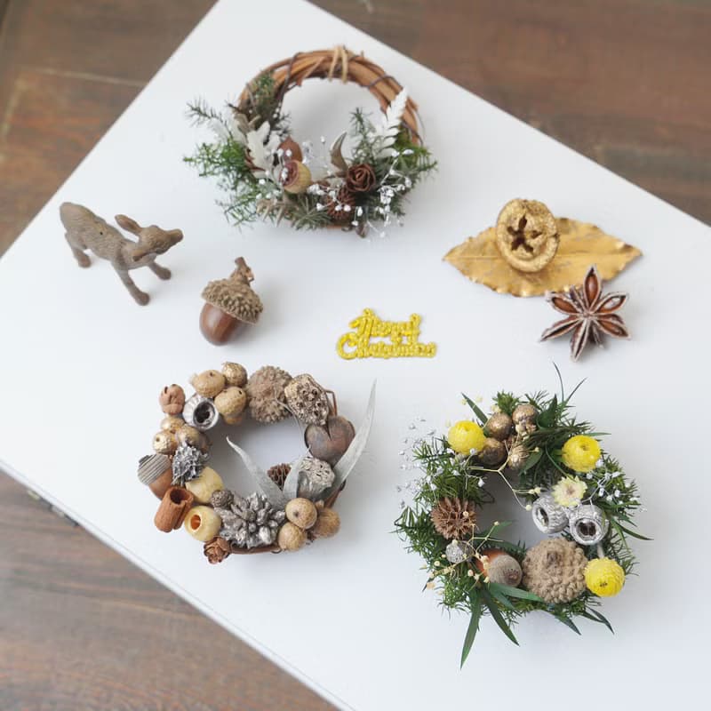 【DIY材料包】親子手作聖誕永生小花圈 / 附簡易說明書電子檔