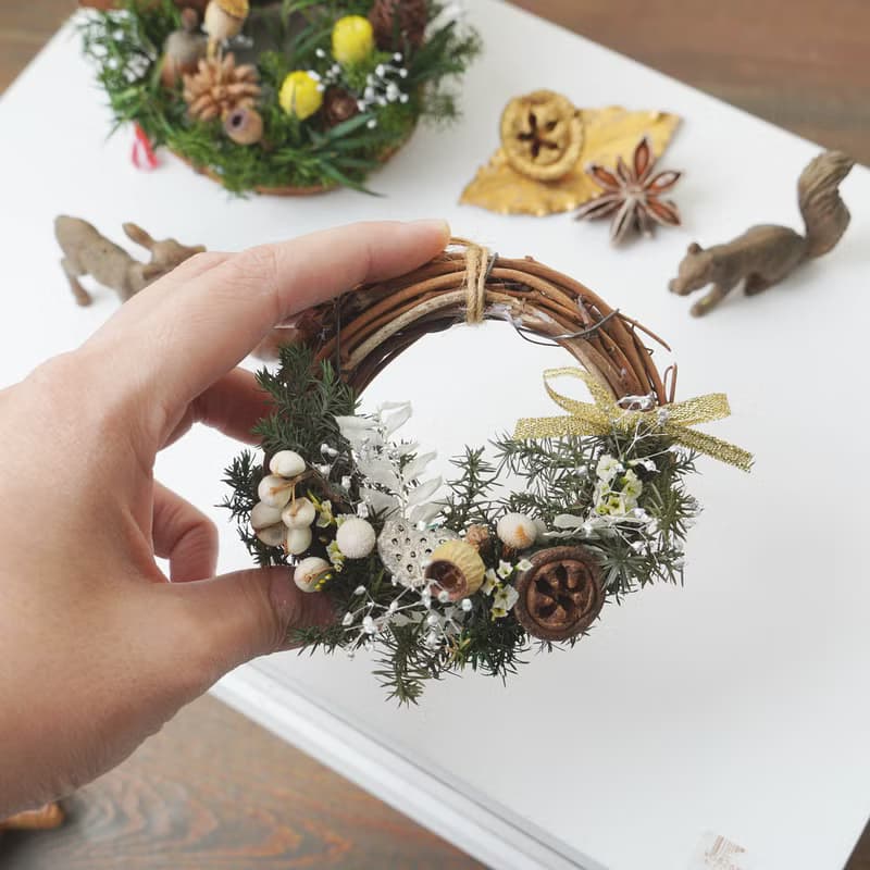 【DIY材料包】親子手作聖誕永生小花圈 / 附簡易說明書電子檔