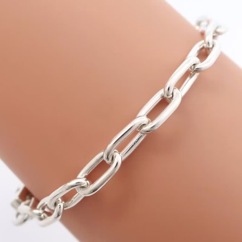 【日本直送】グッチ GUCCI ロゴプレート ブレスレット シルバー925 約19.8g ユニセックス【中古】