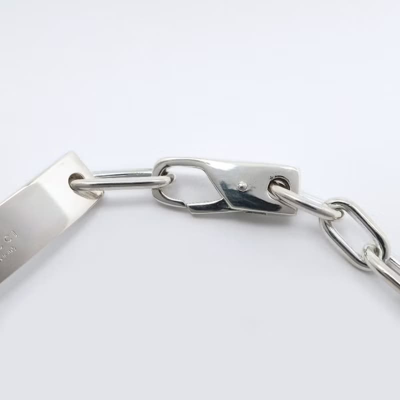 【日本直送】グッチ GUCCI ロゴプレート ブレスレット シルバー925 約19.8g ユニセックス【中古】