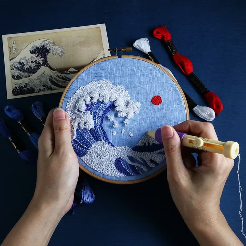 【DIY】俄羅斯刺繡材料包. 葛飾北齋浮世繪+教學影片