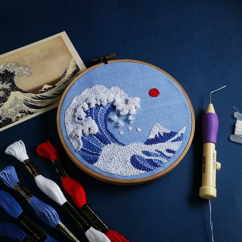 【DIY】俄羅斯刺繡材料包. 葛飾北齋浮世繪+教學影片