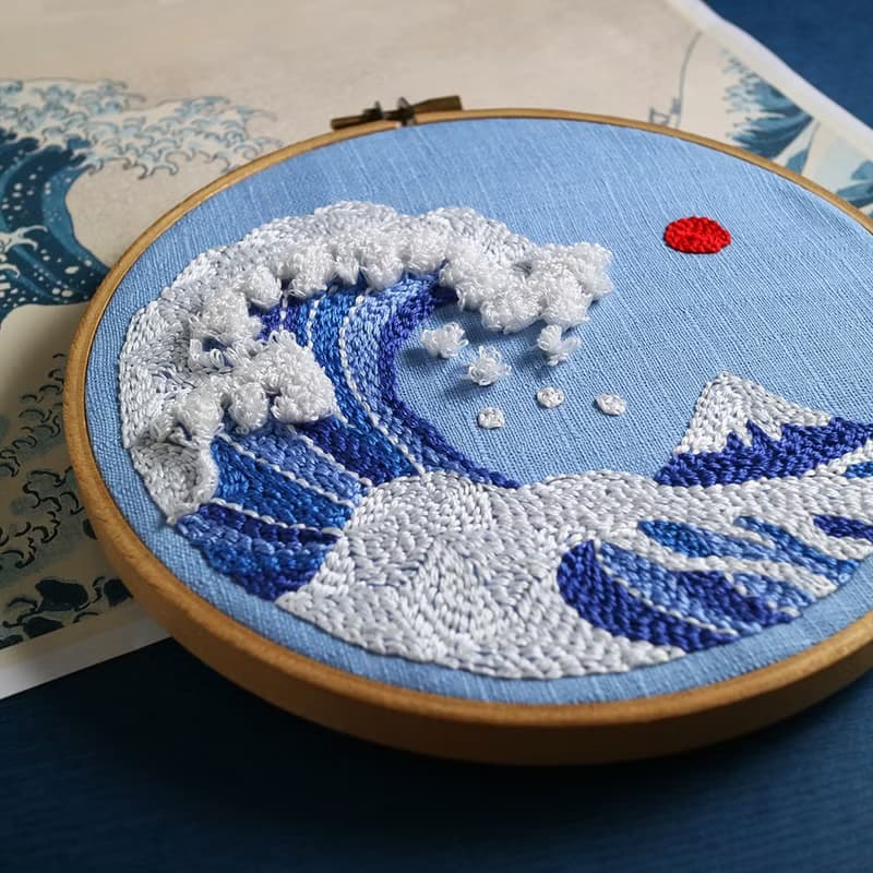 【DIY】俄羅斯刺繡材料包. 葛飾北齋浮世繪+教學影片