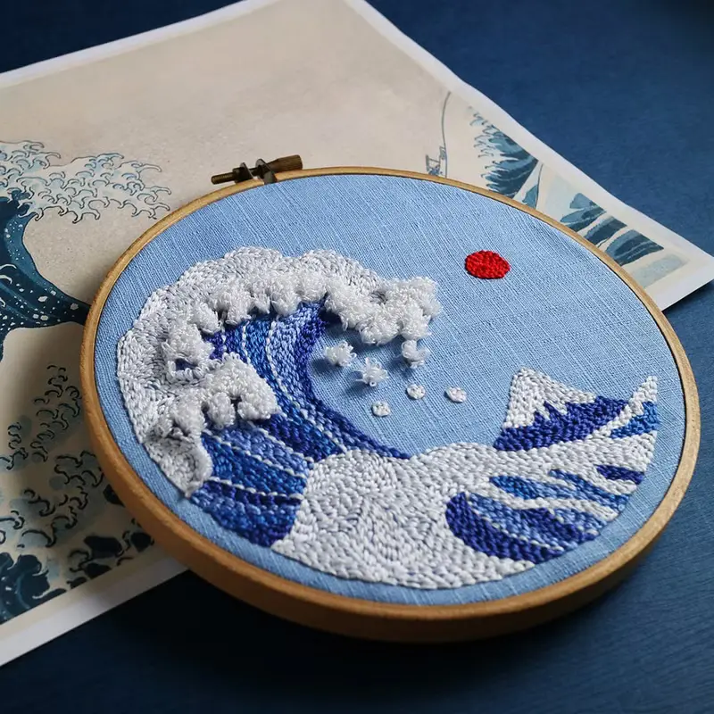 【DIY】俄羅斯刺繡材料包. 葛飾北齋浮世繪+教學影片