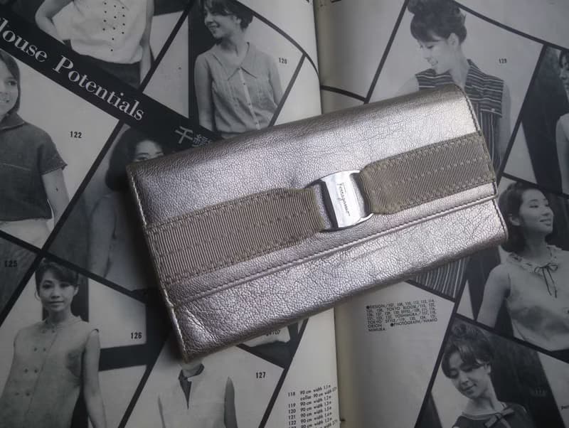 【老時光 OLD-TIME】早期二手義大利製Salvatore Ferragamo長皮夾