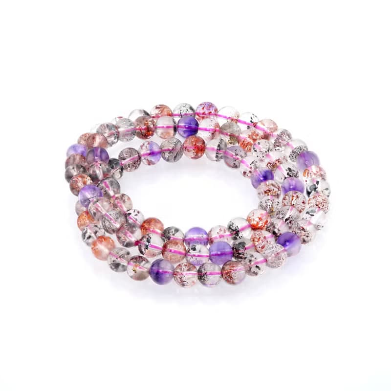 寶麗金珠寶-天然超七水晶三圈手珠 手鍊