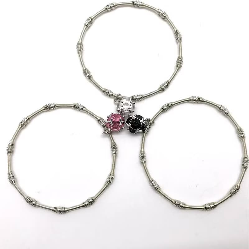 快速出貨雪花球銀珠手工手鍊 Party Queen 彈性手圍 選3色墜飾