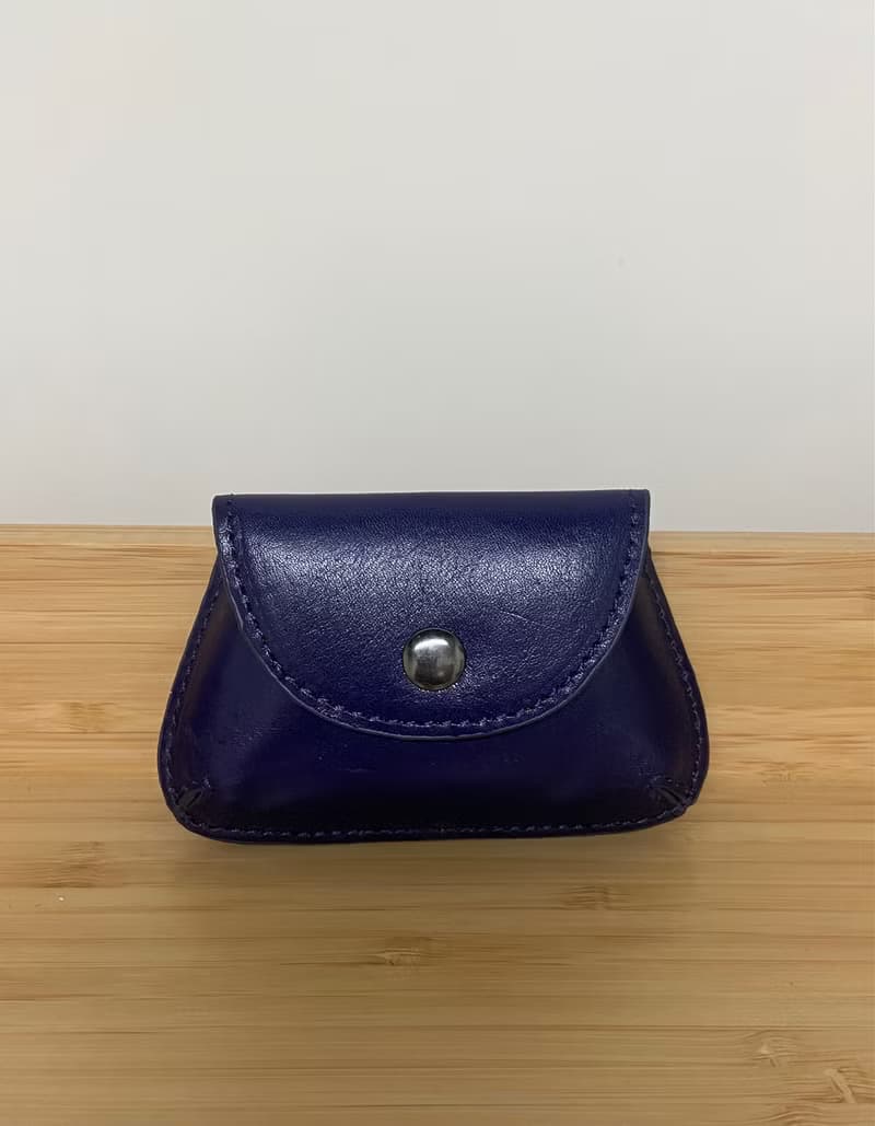 simple.man 真皮材料零錢包 鑰匙圈卡夾套裝 黑/紫/藍/啡