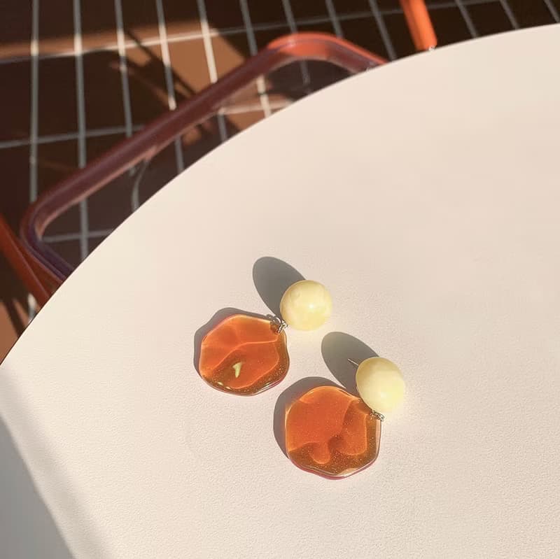 波浪光澤圓片耳環 Glossy wave Earrings