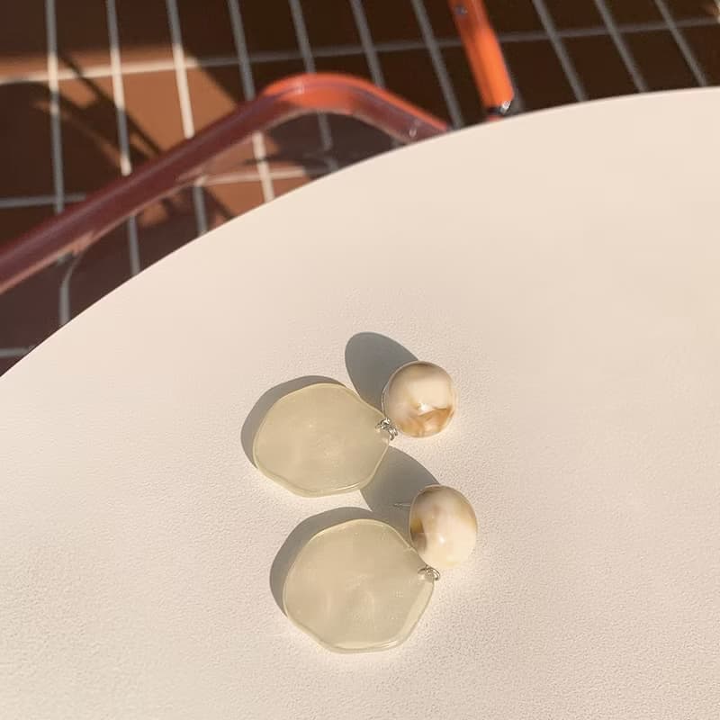 波浪光澤圓片耳環 Glossy wave Earrings