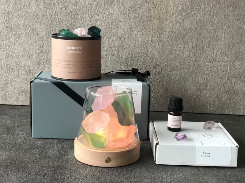 粉晶 螢石擴香燈 礦石香氛燈系列