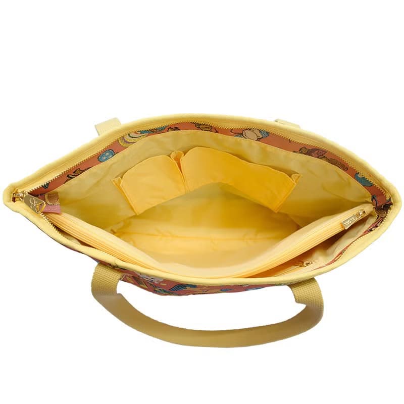 肩背托特包 大容量 / 防潑水 平織緹花 開心馬戲團(粉紅)