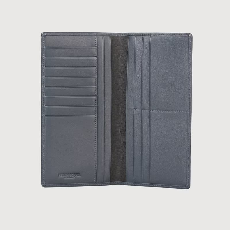 【免費升級送禮包裝】瓦拉頓-TW 14卡V型薄長夾-深藍/BF537-322