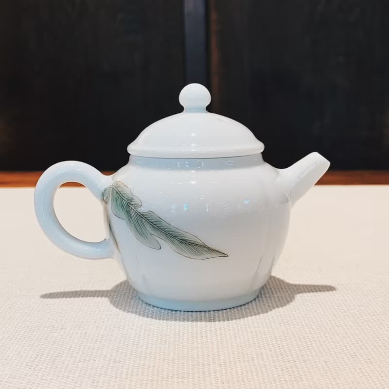 不言美器 釉中彩 四季豐收壺 佛手 芭蕉葉 海棠花 蝴蝶 蘭花