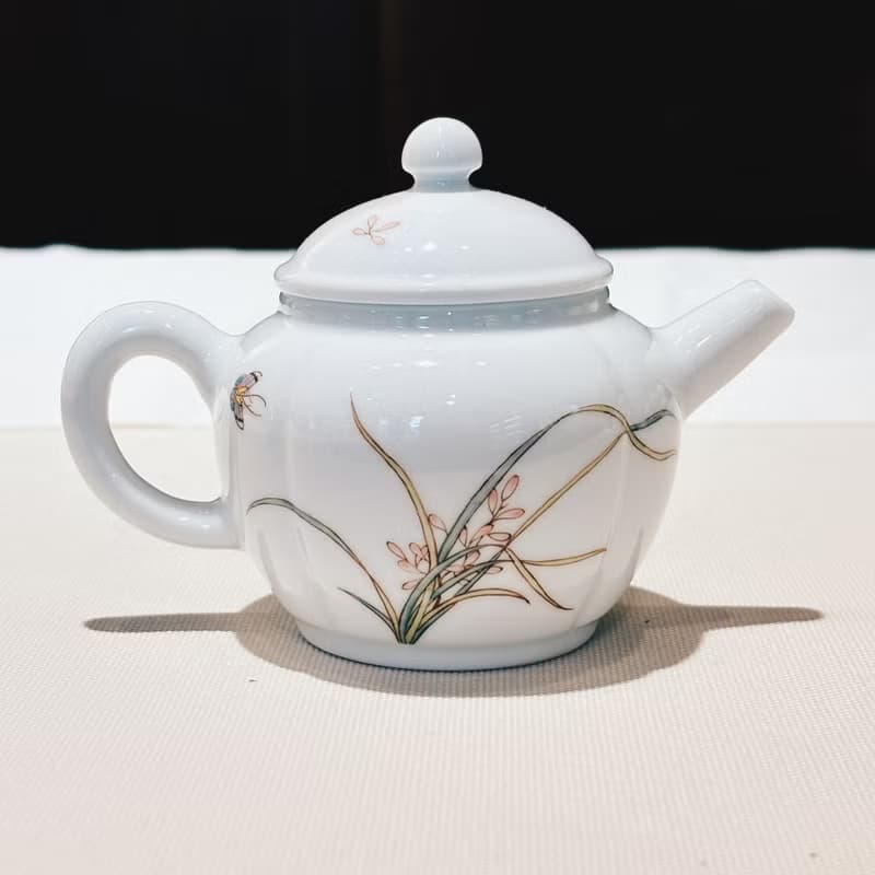 不言美器 釉中彩 四季豐收壺 佛手 芭蕉葉 海棠花 蝴蝶 蘭花