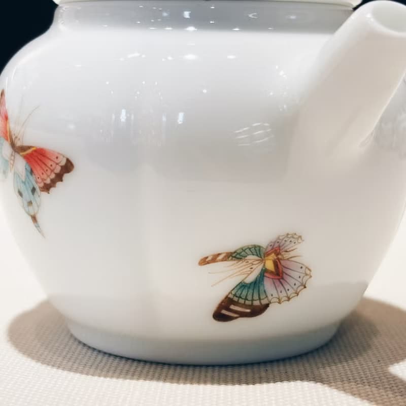 不言美器 釉中彩 四季豐收壺 佛手 芭蕉葉 海棠花 蝴蝶 蘭花