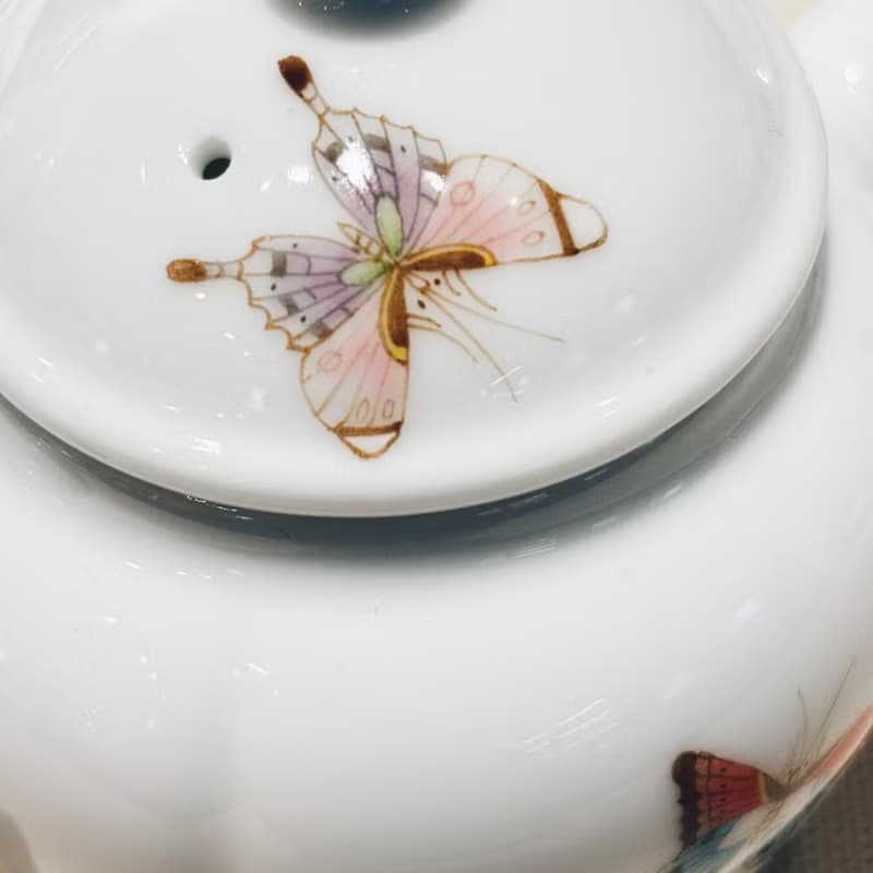 不言美器 釉中彩 四季豐收壺 佛手 芭蕉葉 海棠花 蝴蝶 蘭花