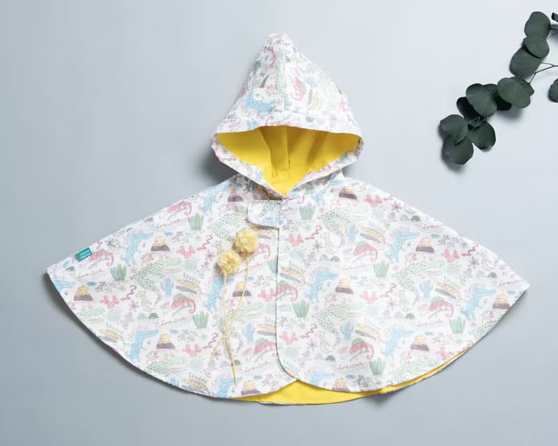 抗風防雨雙面斗篷-鱷魚 爬蟲 披風 嬰兒 禮盒 外套 風衣