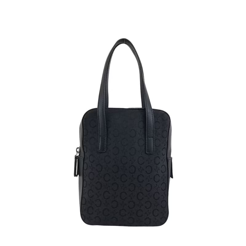 【 日本直送　名牌中古包 】CELINE セリーヌ Cマカダム ハンドバッグ ブラック キャンバス vintage ヴィンテージ オールド vrpxvj